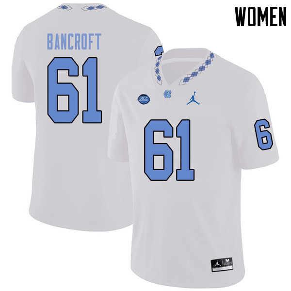 Jordan Brand Women #61 Tommy Bancroft North Carolina Tar Heels College Football Jerseys Sale-White